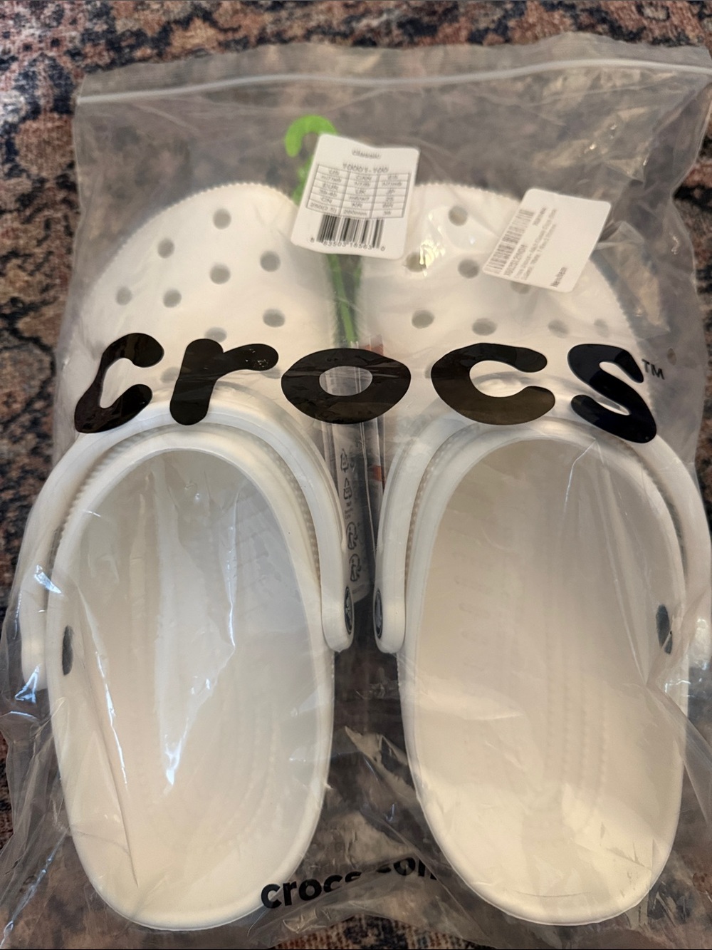 CROCS White Slip-On Clogs Mens 7/womens 9